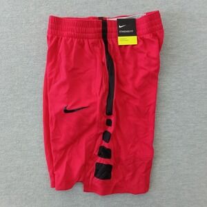 Nike Kids Dri-FIT Basketball Shorts Red Black Graphic Stripe Medium NEW